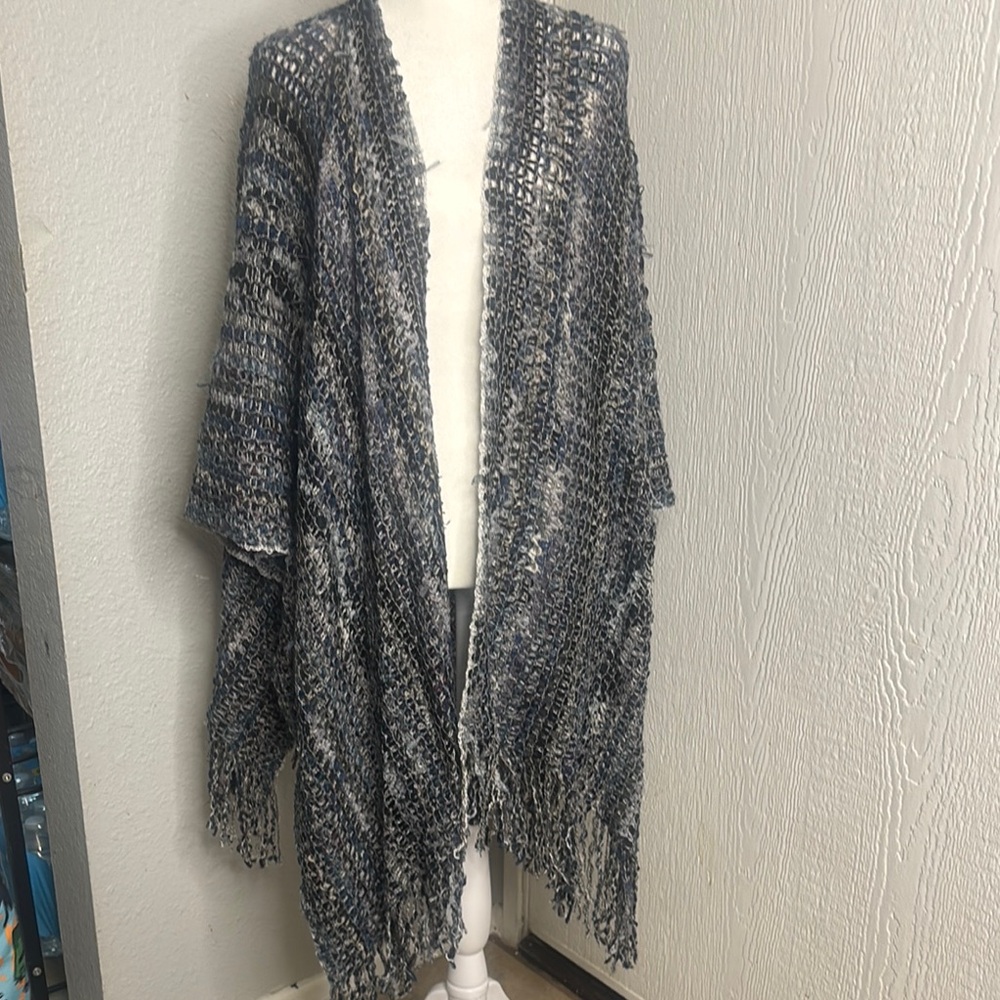 Elegant Gray Knit Women's Blazer